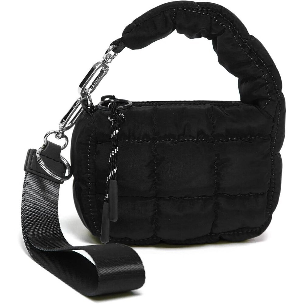Mini Quilted Nylon Wristlet Bag Women Small Organizer Evening Gift